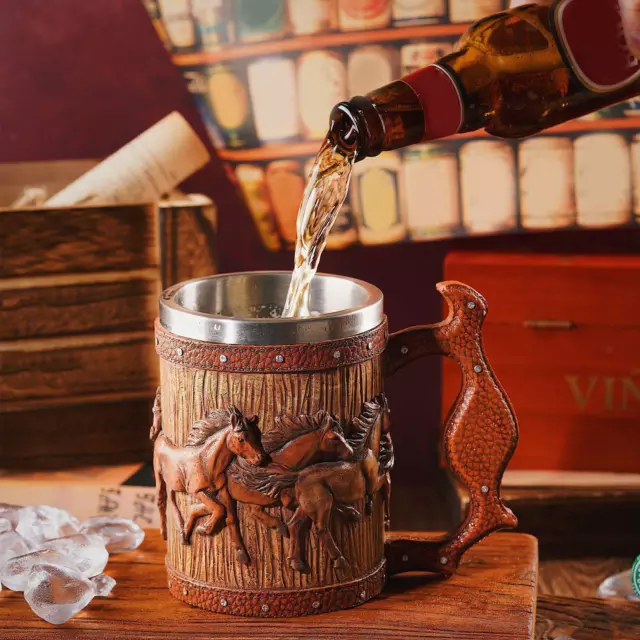 Simulation Wooden Barrel Beer Mug Resin Bucket Shaped Cup