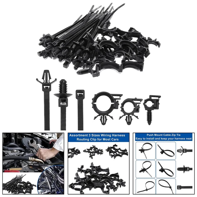 Ensemble pratique 45 pièces câble à montage poussoir et clip pour la gestion