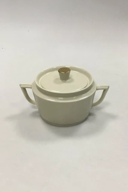 Royal Copenhagen Glatt Creme Muster Zuckerdose mit Deckel No 9479