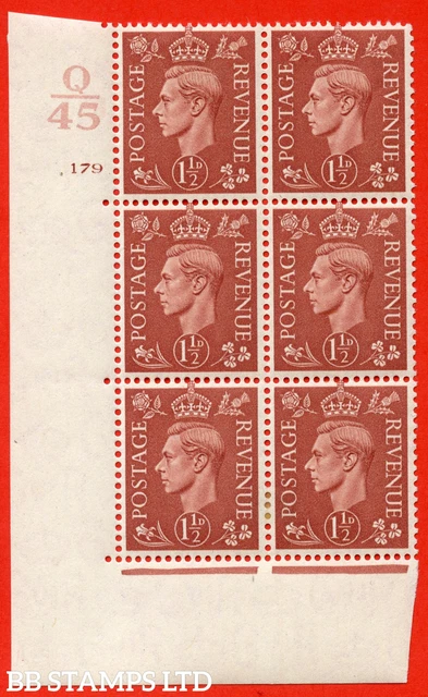 SG. 487. Q8. 1½d Pale Red-Brown. A mounted mint " Control Q45 cylinder 1 B67663