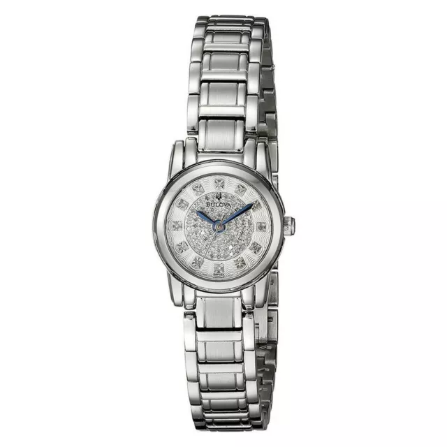 Bulova Women's Watch Highbridge Silver Tone Diamond Dial Steel Bracelet 96P143