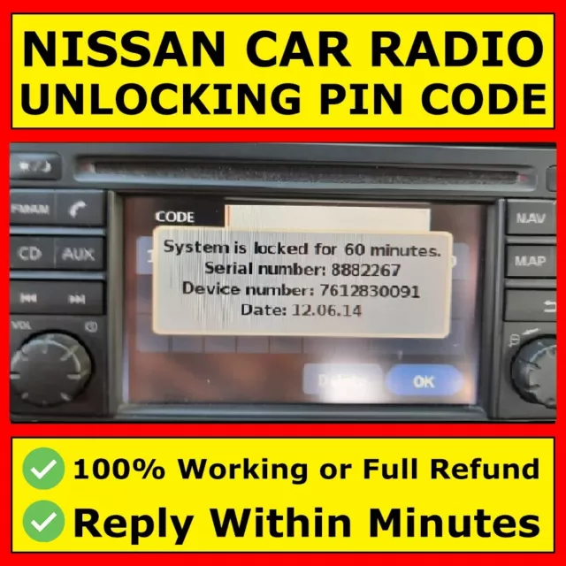 ✅ Nissan Radio Code Auto Codes Micra Note Qashqai Almera Juke Connect | EXPRESS ✅