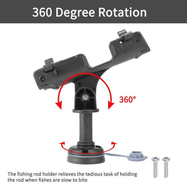 0-5cm Rail G-clamp Adjustable 360 Degree Rotatable Fishing Rod Holders For  Kayak Boat Mount With Screws