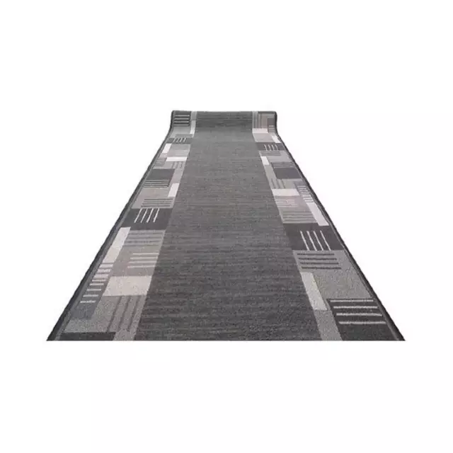 Hallway Runner Carpet Grey 67cm Montana Non Slip Rubber Back Hall Runner