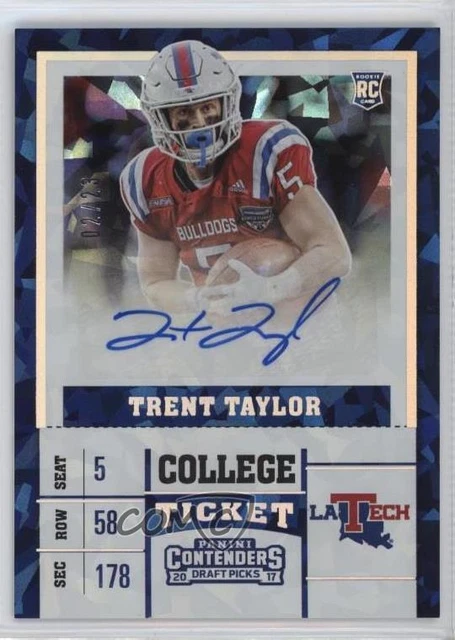 2017 Contenders Draft Picks Cracked Ice Ticket /23 Trent Taylor Rookie Auto RC