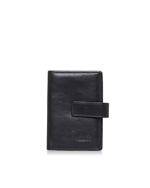 Pre Loved Versace Black Leather Card Holder Wallet  -  Card Holders