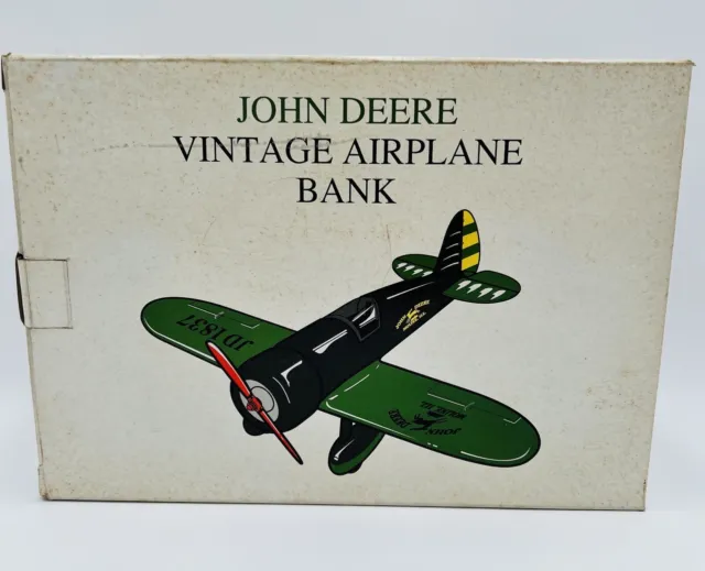 John Deere JD 1837 Travel Air Model R Vintage Airplane Bank 1992 #40019