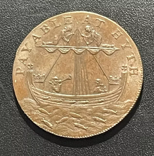 Great Britain 1794 Half Penny Conder Token: Kent-Hythe-Cinque Port Arms #31