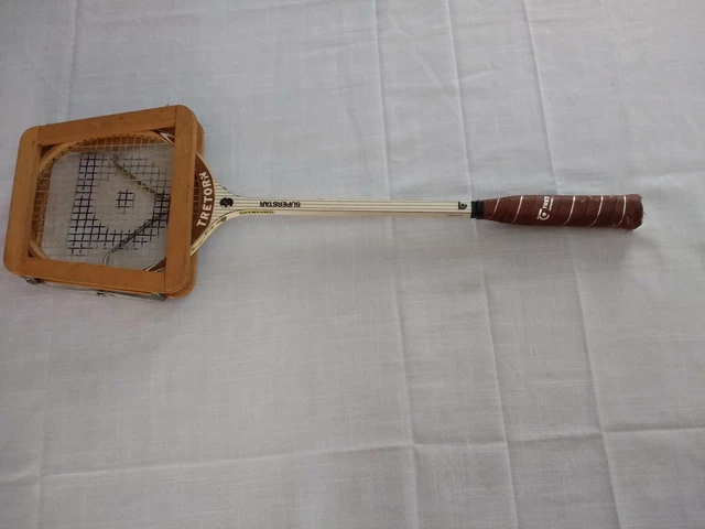 Raquette de badminton en bois vintage