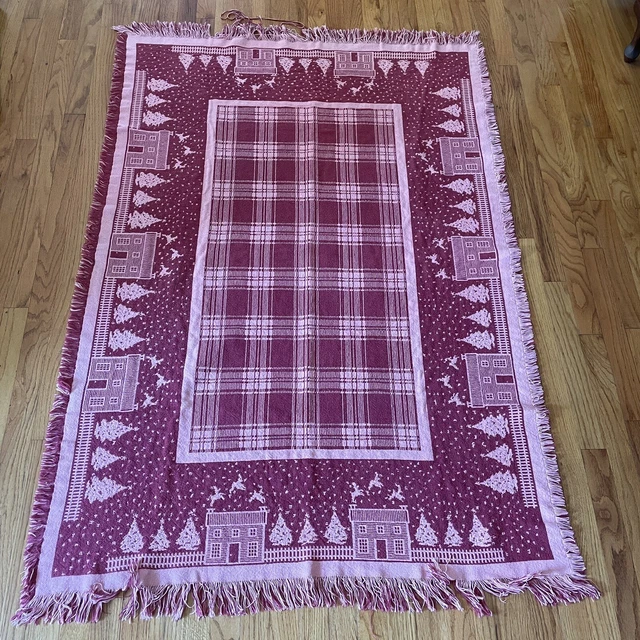 Manta de Tapiz Tejida de Navidad Rojo Rosa 44"" X 64"" Decoración