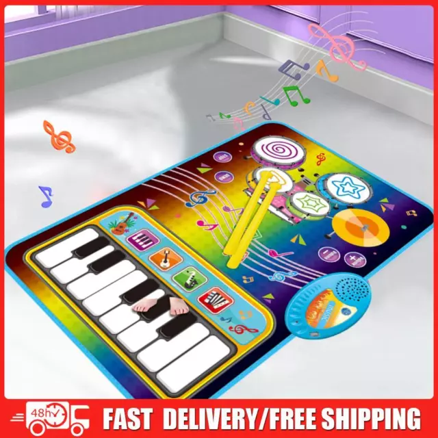 2 In 1 Baby Education Toys with 2 Sticks Children Musical Playmat for Kids Gifts