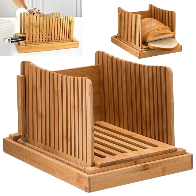 BAMBOO BREAD SLICER Guide Bread Cutter for Homemade Loaf-Adjustable ...
