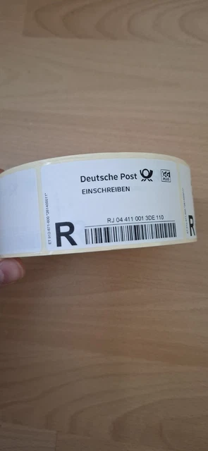 Deutsche Post Rückschein Label International - 250 Stück Auf Rolle In Orange
