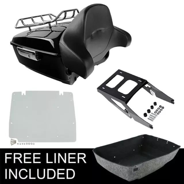 King Trunk Pad Rack Two Up Mount Plate Fit For Harley Tour Pak Sport Glide 18-23