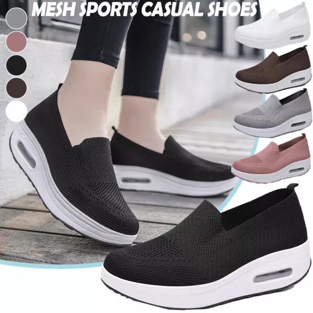 Frauen Orthopädische Sneakers Kissen Plattform Diabetic Walking Schuhe Slip On