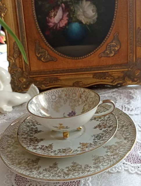 Winterling Rößlau Sammeltasse Gedeck 3 Tlg Porzellan Kaffee Blumen porcelain