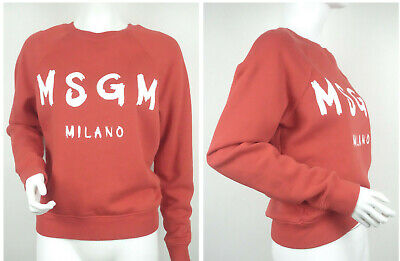 MSGM Milano Rosso Logo Felpa Top Taglia S XS