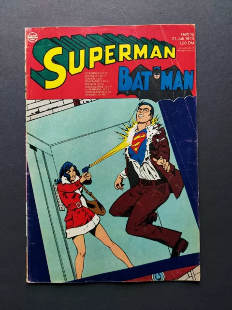 EHAPA COMIC / SUPERMAN BATMAN Heft 15 von 1973 / Z2+ (mit Gutschein)