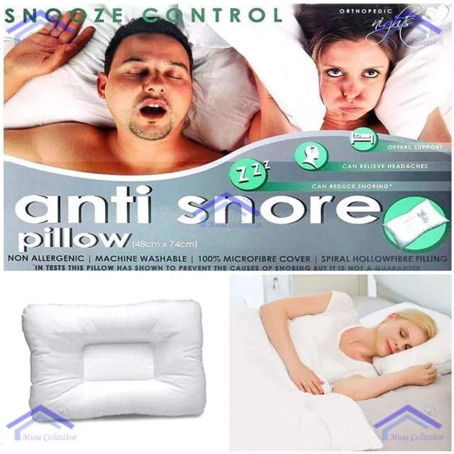 NEW Anti Snore Pillow Orthopedic Head Neck Spine Support Comfort Anti Allergenic