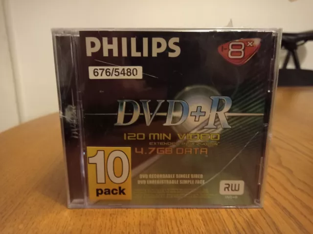 10 Pack Philips DVD+R DVD RW 4.7GB 120 Minute BNIB Sealed