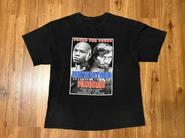 Boxing Shirt Mens 2XL Floyd Mayweather vs Manny Pacquiao 2015 Pound For Pound