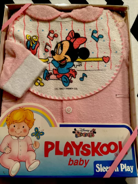 Vintage 1984 Baby Minnie Walt Disney Sleep’n Play Christmas Playskool Newborn