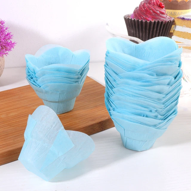 100 pz contenitori per cupcake stampi per muffin carta pergamena dessert