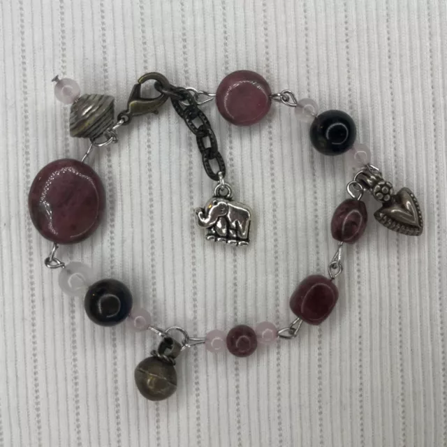 Blackberry Bracelet with Rhodonite gemstones