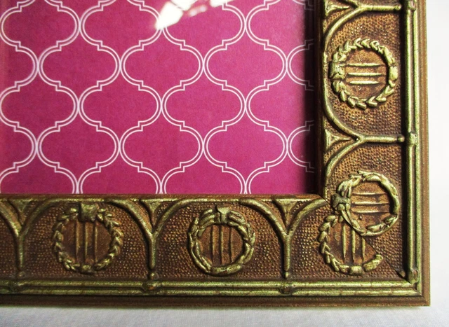 Gold Medallion Picture Frame Ornate Rectangle Fits 4x6 Photo