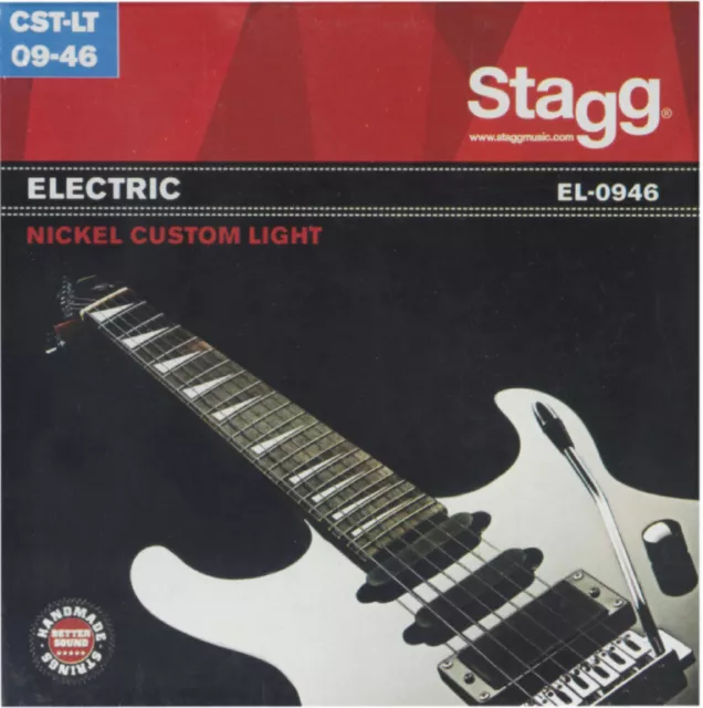 Niqueladas Acero Juego de Cuerdas para Guitarra Eléctrica, Custom Light