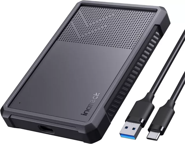 Inateck USB 3.2 Gen 2 Festplattengehäuse 2,5 Zoll SSD HDD UASP mit Silikon-Hülle