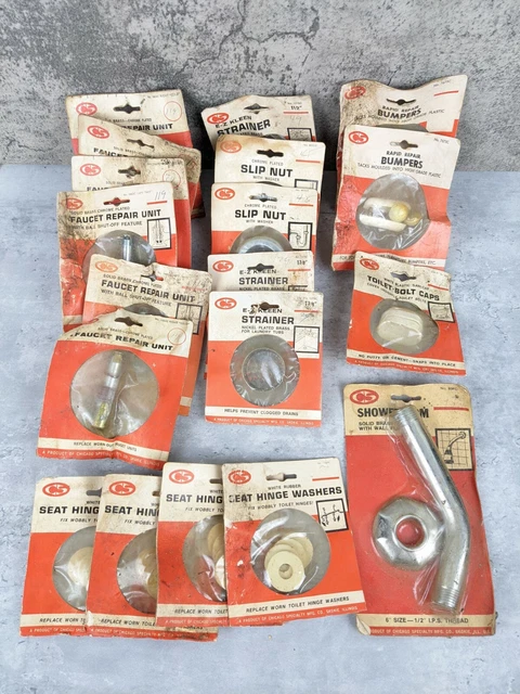 NEW NOS CS Chicago Specialty Mfg. Co. Plumbing Original Parts Pieces VTG LOT