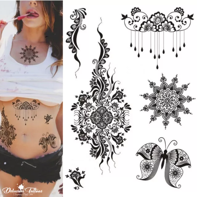 Henna Tattoo Gift set, Mehndi Kit, plus glitter, Many Designs