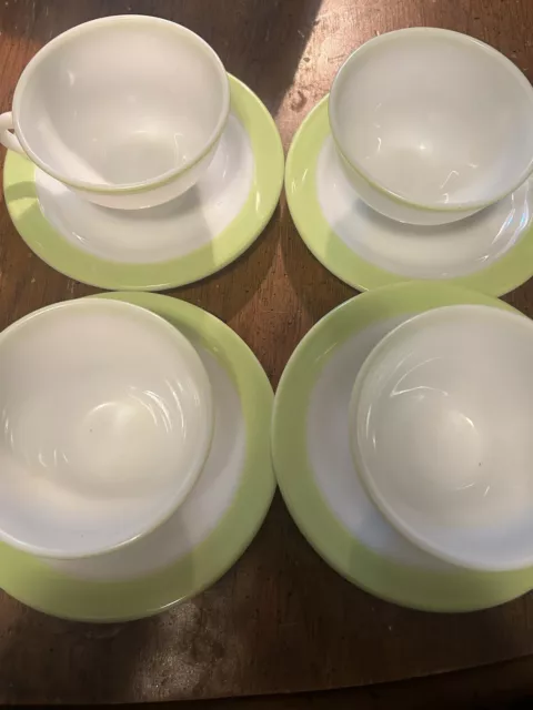 Pyrex Milk Glass Tea Cups Vintage