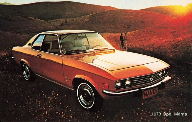 1973 Opel Manta Postcard Trenton N.J. Coleman Buick-Opel Classic Car        B2*