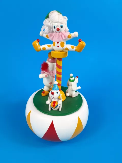 Rare Clown Music Box Lefton / Sankyo Wood 03204 Send In The Clowns Circus