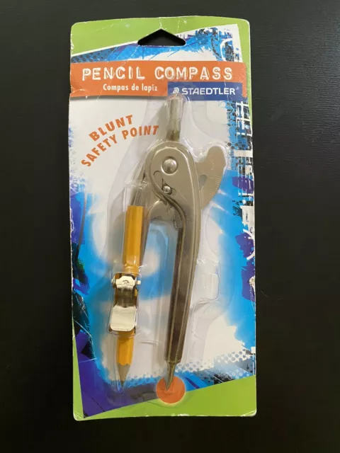 STAEDTLER Pencil Compass #959 Blunt Metal Safety Tip Grey Metal New Supplies