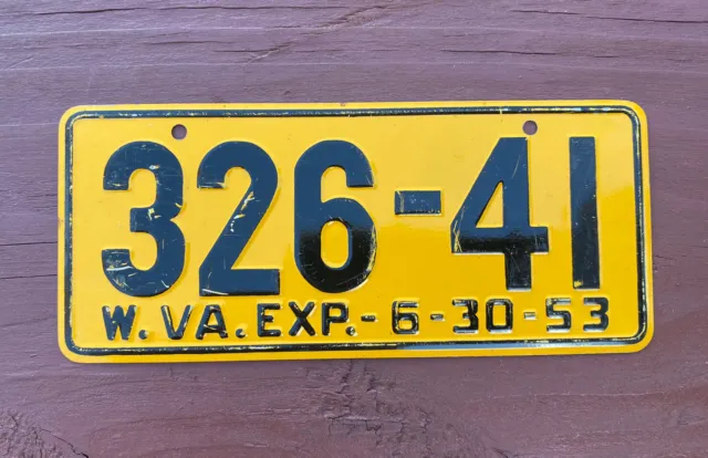 1953 West Virginia￼￼ ￼Wheaties metal bicycle license plate cereal premium Main