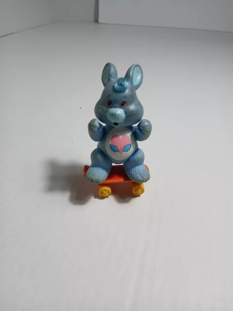 Vintage 1985 Care Bears Cousin Swift Heart Rabbit Toy Figure With Skateboard F45