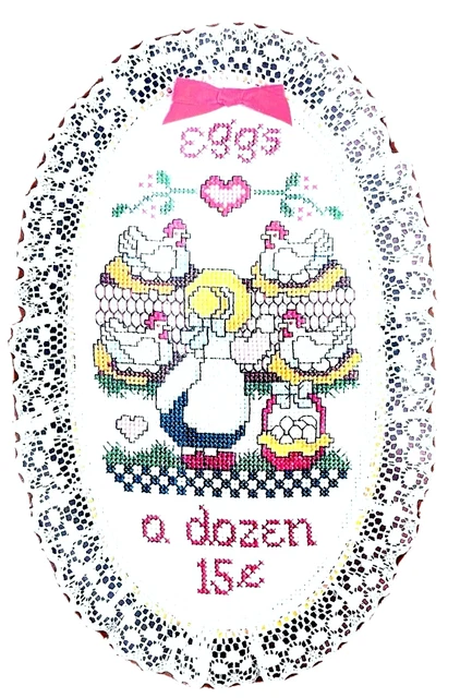Paragon Vintage Oval Counted Cross Stitch Kit - FRESH EGGS - 14-Count - 5099m