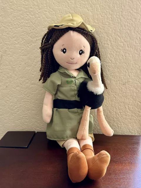 The Petting Zoo 2021 Zookeeper and Ostrich 17” Plush Stuffed Doll Brunette HTF