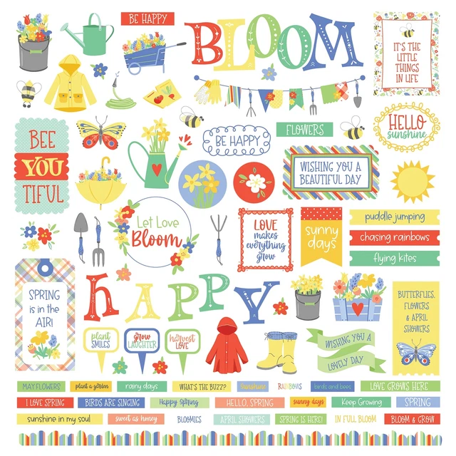 Paquete de 4 pegatinas para duchas y flores de 12"X12""-Elementos -PSAF3785