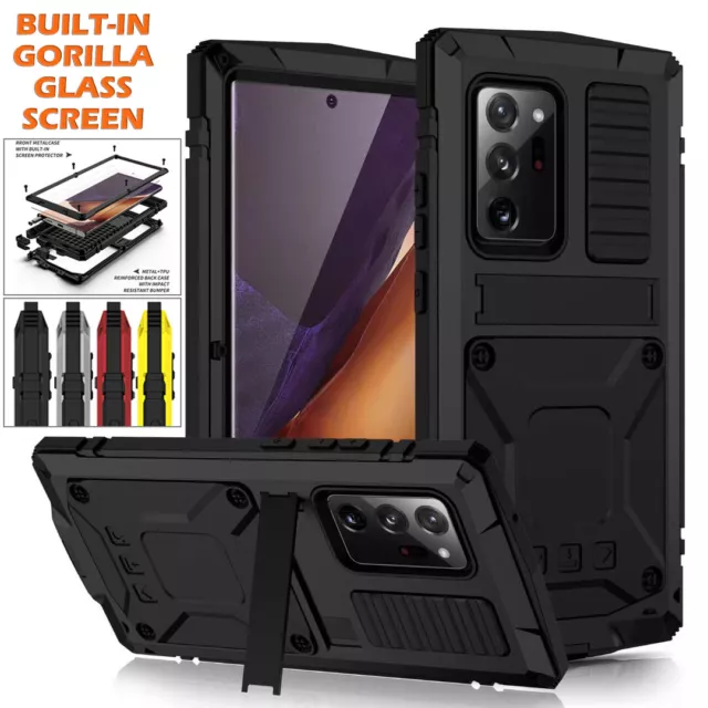 Screen Glass Alloy Metal Shockproof Case Cover Stand For Samsung S24 S23 Ultra