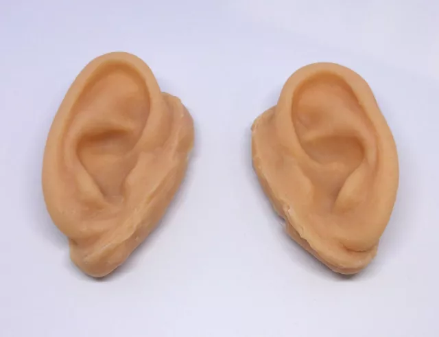 Unpainted Severed Silicone Ear Prop - Plain Realistic Halloween FX Movie Prop