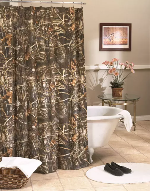 Realtree Max-4 Camo Shower Curtain, 72" X 72" Inches, Camouflage