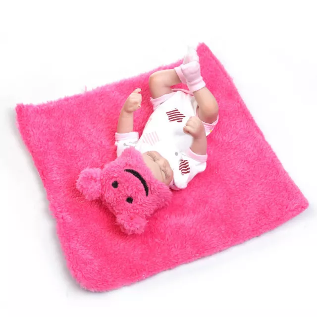 11" Mini Reborn Babies Girl Doll Full Silicone Vinyl Cute Bebe Doll Waterproof 3