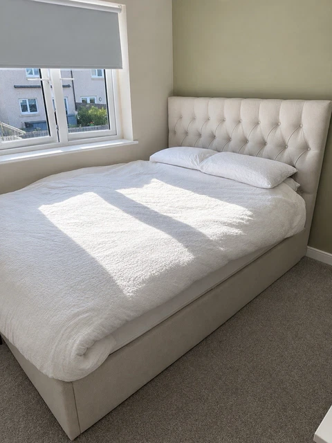 KING SIZE CREAM Upholstered Ottoman Bed – Excellent Storage £414.69 ...