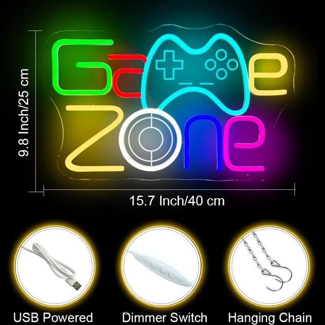 Neon Streamerr GAME ZONE NEON Sign Gaming Room Wall Decor £28.58 - PicClick UK
