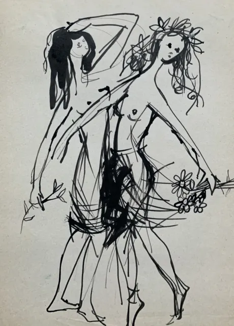 Inédit Dessin de Marca Belle Scène de Vie Erotique vers 1950 (286) 2