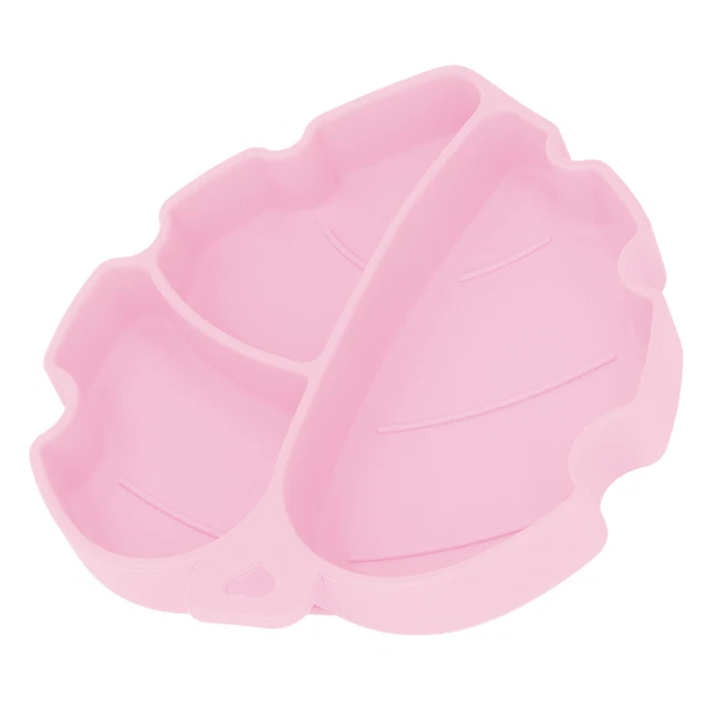 Plato de succión para bebé (rosa) plato para niño pequeño grado alimenticio desarrollo hábitos lavavajillas